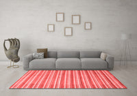 Machine Washable Abstract Red Contemporary Rug, wshcon291red