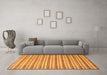 Machine Washable Abstract Orange Contemporary Area Rugs in a Living Room, wshcon291org