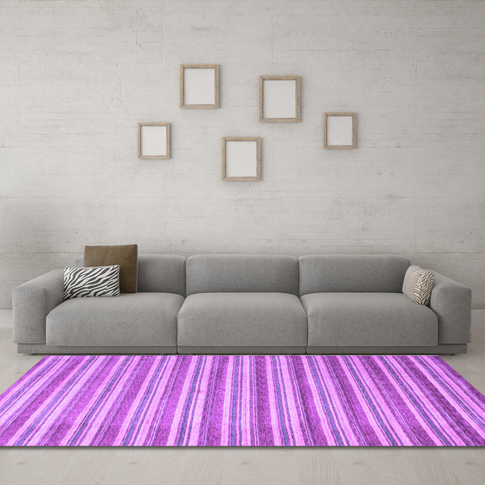 Machine Washable Abstract Purple Contemporary Area Rugs in a Living Room, wshcon291pur