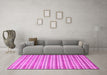 Machine Washable Abstract Pink Contemporary Rug in a Living Room, wshcon291pnk