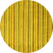 Round Machine Washable Abstract Yellow Contemporary Rug, wshcon291yw