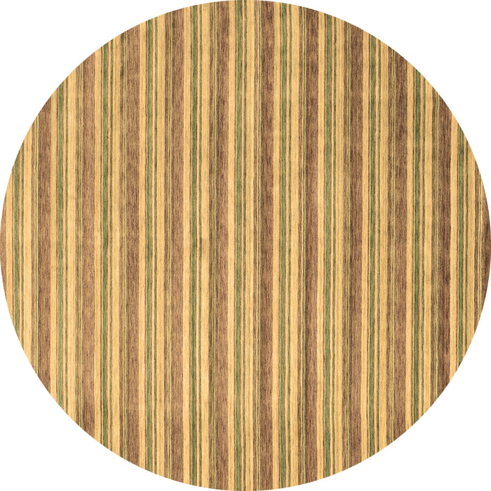 Round Abstract Brown Contemporary Rug, con291brn