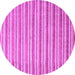 Round Machine Washable Abstract Pink Contemporary Rug, wshcon291pnk