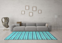 Machine Washable Abstract Light Blue Contemporary Rug, wshcon291lblu