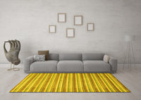 Machine Washable Abstract Yellow Contemporary Rug, wshcon291yw