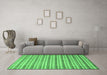 Machine Washable Abstract Emerald Green Contemporary Area Rugs in a Living Room,, wshcon291emgrn