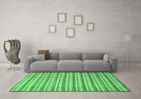 Machine Washable Abstract Emerald Green Contemporary Rug, wshcon291emgrn