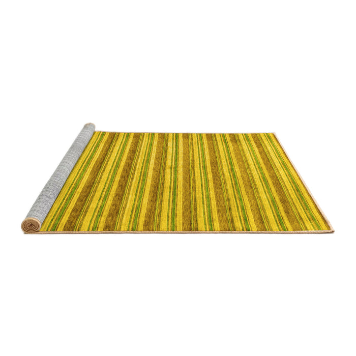 Sideview of Machine Washable Abstract Yellow Contemporary Rug, wshcon291yw