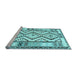 Sideview of Machine Washable Southwestern Light Blue Country Rug, wshcon2920lblu