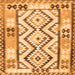 Round Machine Washable Southwestern Orange Country Area Rugs, wshcon2920org