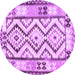 Round Southwestern Purple Country Rug, con2920pur