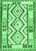 Machine Washable Southwestern Emerald Green Country Area Rugs, wshcon2920emgrn