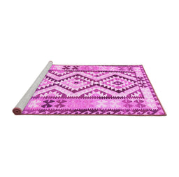 Sideview of Machine Washable Southwestern Pink Country Rug, wshcon2920pnk