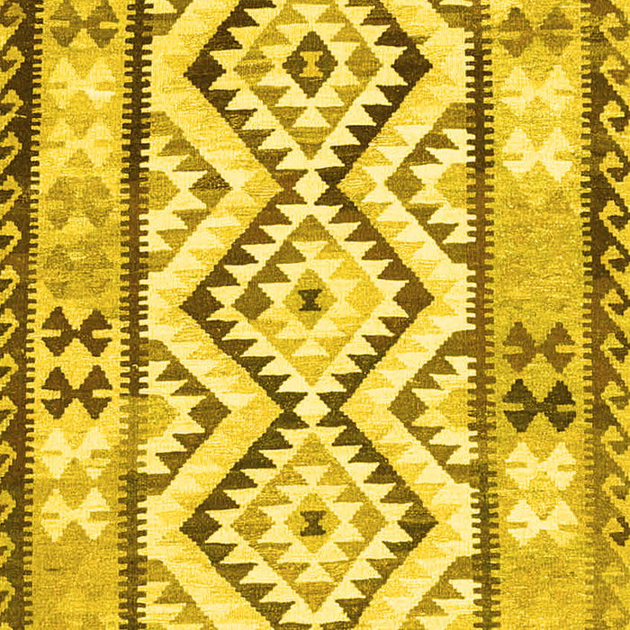 Machine Washable Southwestern Yellow Country Rug, wshcon2920yw