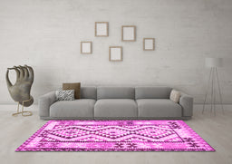 Machine Washable Southwestern Pink Country Rug in a Living Room, wshcon2920pnk