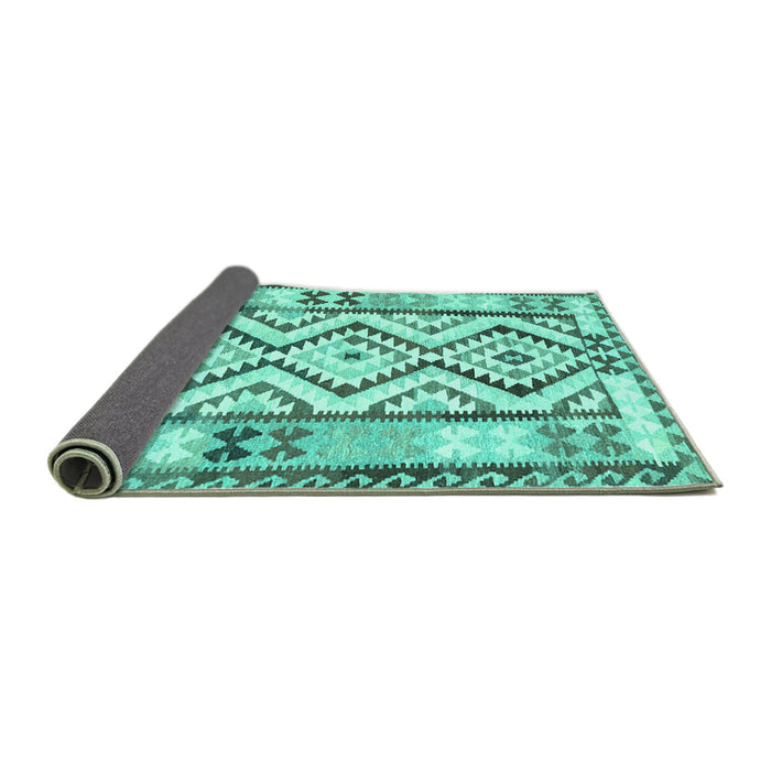 Sideview of Southwestern Turquoise Country Rug, con2920turq