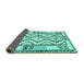 Sideview of Southwestern Turquoise Country Rug, con2920turq