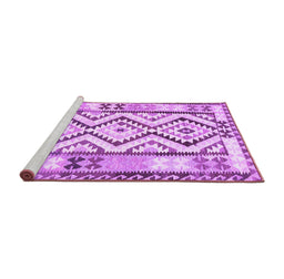 Sideview of Machine Washable Southwestern Purple Country Area Rugs, wshcon2920pur