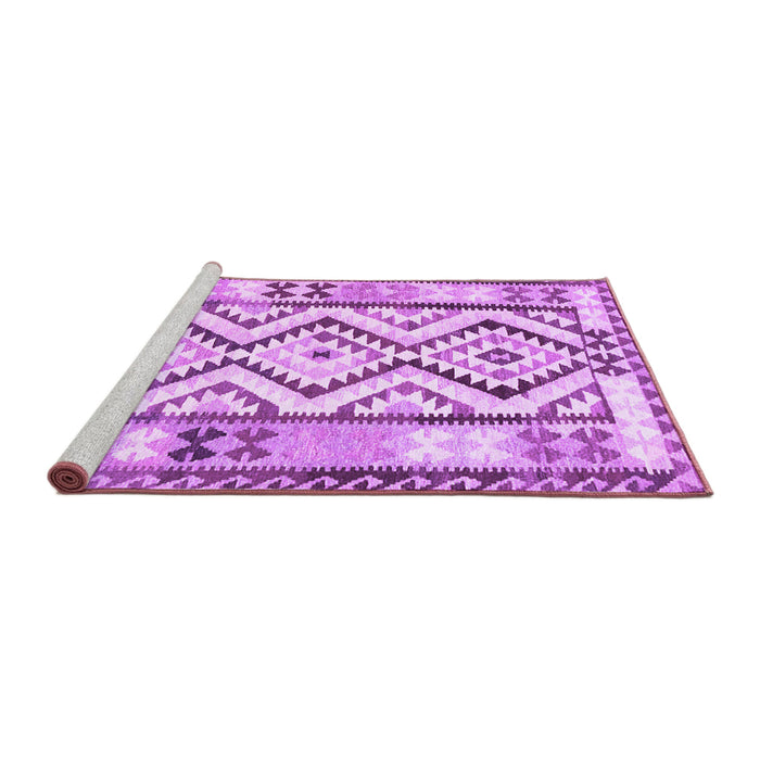Sideview of Machine Washable Southwestern Purple Country Area Rugs, wshcon2920pur