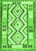 Serging Thickness of Machine Washable Southwestern Green Country Area Rugs, wshcon2920grn