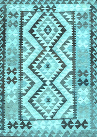 Southwestern Light Blue Country Rug, con2920lblu