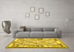 Machine Washable Southwestern Yellow Country Rug in a Living Room, wshcon2920yw