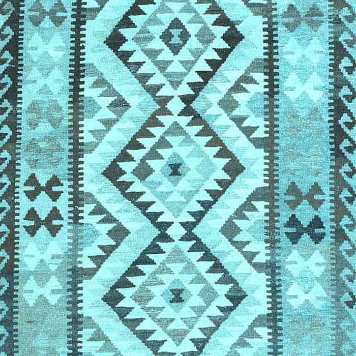 Machine Washable Southwestern Light Blue Country Rug, wshcon2920lblu
