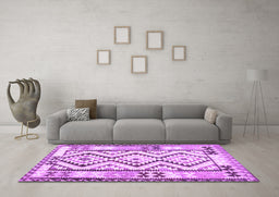 Machine Washable Southwestern Purple Country Area Rugs in a Living Room, wshcon2920pur