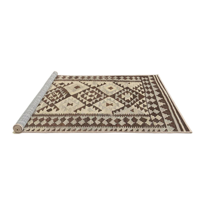 Serging Thickness of Machine Washable Contemporary Sepia Brown Rug, wshcon2921