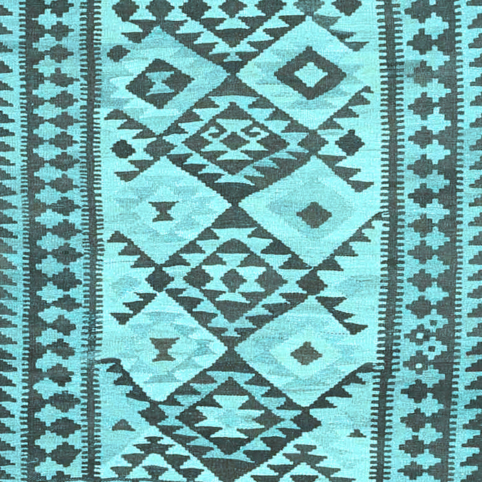 Machine Washable Southwestern Light Blue Country Rug, wshcon2921lblu