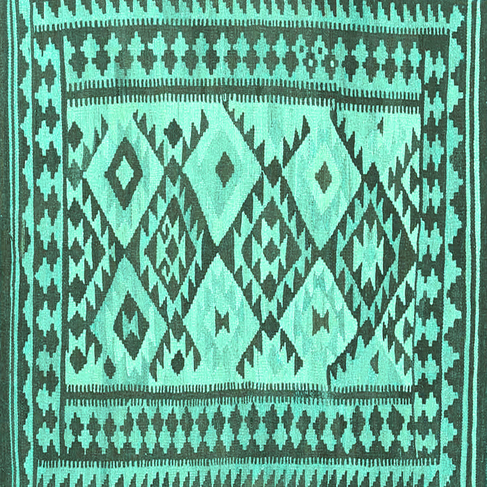 Square Southwestern Turquoise Country Rug, con2921turq