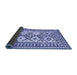 Sideview of Southwestern Blue Country Rug, con2921blu