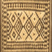 Square Southwestern Brown Country Rug, con2921brn