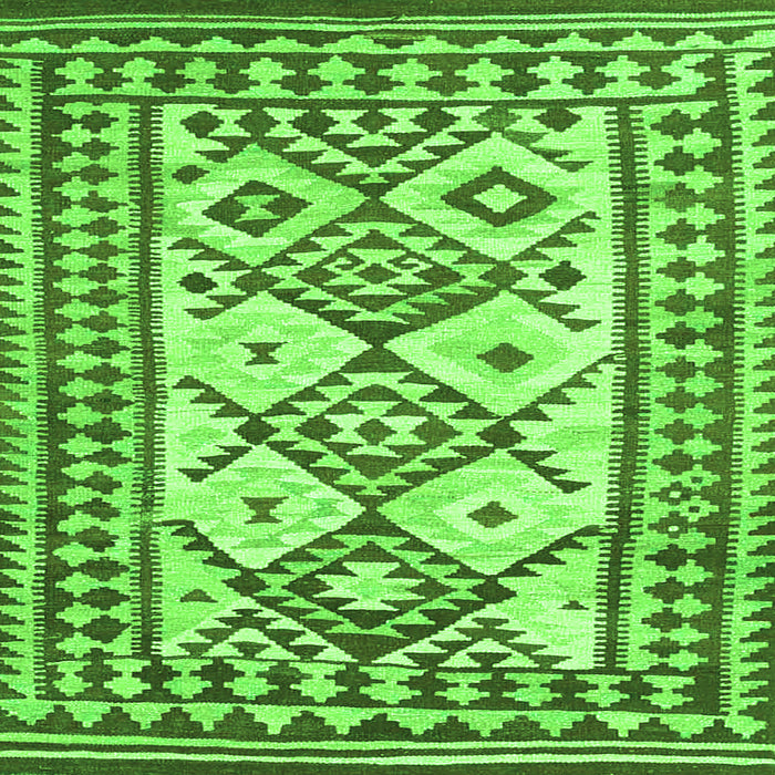 Serging Thickness of Southwestern Green Country Rug, con2921grn