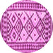 Round Southwestern Pink Country Rug, con2921pnk