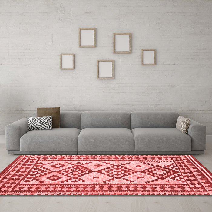 Country Red Washable Rugs