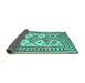 Sideview of Southwestern Turquoise Country Rug, con2921turq