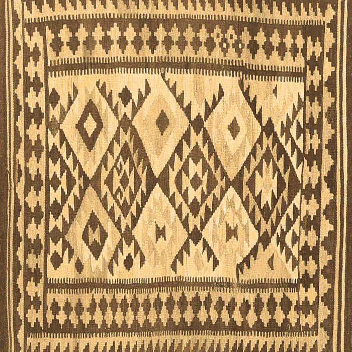 Square Machine Washable Southwestern Brown Country Rug, wshcon2921brn