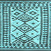 Square Southwestern Light Blue Country Rug, con2921lblu