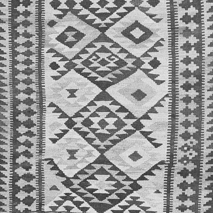 Serging Thickness of Machine Washable Southwestern Gray Country Rug, wshcon2921gry