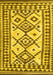 Machine Washable Southwestern Yellow Country Rug, wshcon2921yw