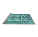 Sideview of Machine Washable Southwestern Light Blue Country Rug, wshcon2921lblu