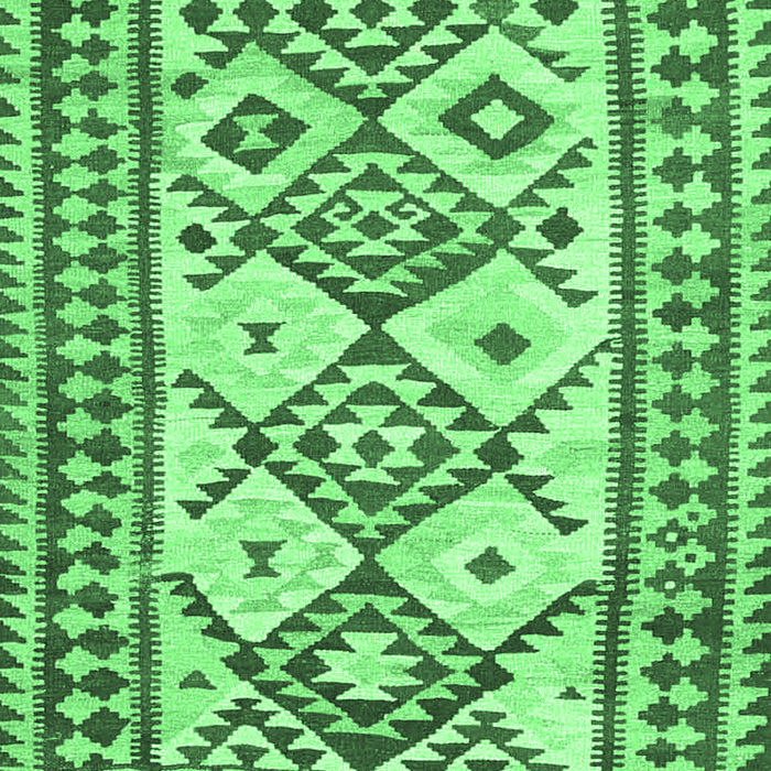 Machine Washable Southwestern Emerald Green Country Area Rugs, wshcon2921emgrn