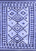 Machine Washable Southwestern Blue Country Rug, wshcon2921blu