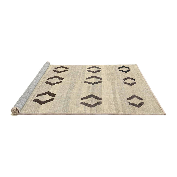Serging Thickness of Machine Washable Contemporary Light French Beige Brown Rug, wshcon2922