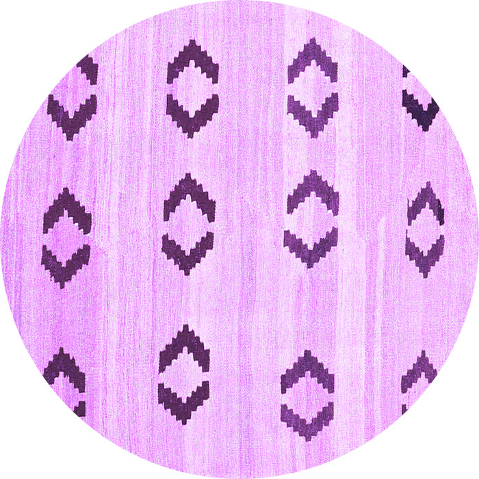 Round Southwestern Purple Country Rug, con2922pur