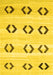 Machine Washable Southwestern Yellow Country Rug, wshcon2922yw