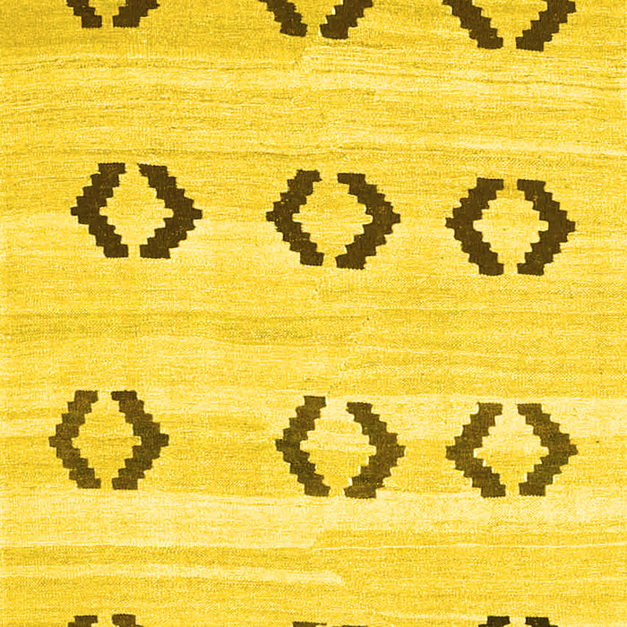 Machine Washable Southwestern Yellow Country Rug, wshcon2922yw
