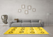 Machine Washable Southwestern Yellow Country Rug in a Living Room, wshcon2922yw
