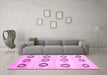 Machine Washable Southwestern Pink Country Rug in a Living Room, wshcon2922pnk